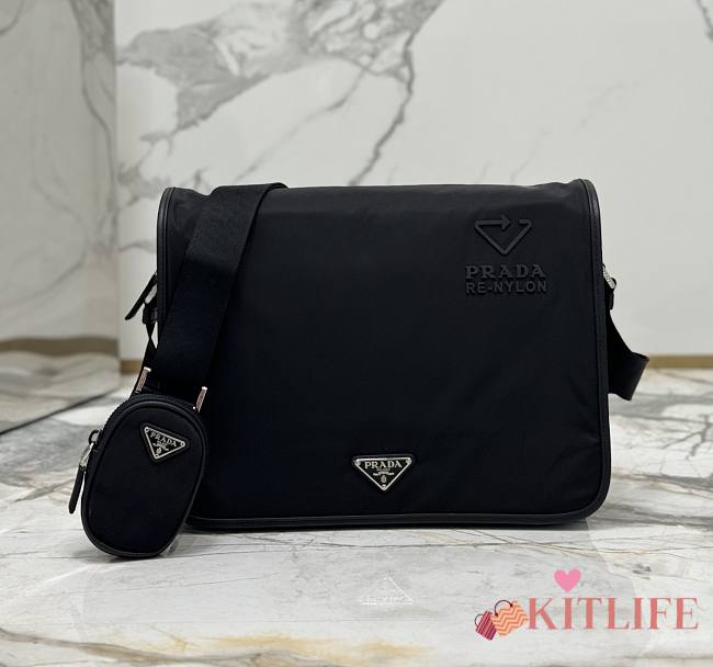kitlife PRADA Re-Nylon Saffiano Leather Shoulder Bag - 33x24x8 cm - 1