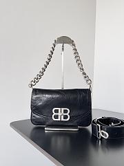 kitlife Balenciaga BB Soft Flap Bag Leather Black silver buckle - 25.3x24.8x3 cm  - 1