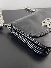 kitlife Balenciaga BB Soft Flap Bag Leather Black silver buckle - 25.3x24.8x3 cm  - 5