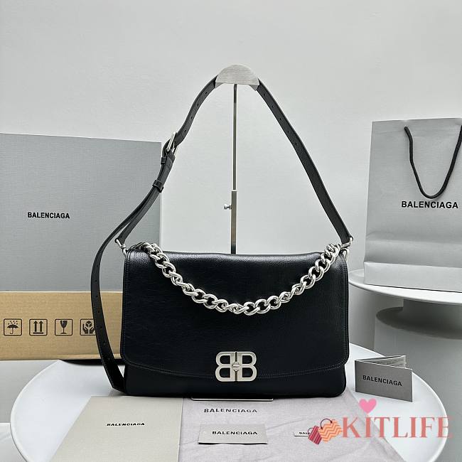 kitlife Balenciaga BB Soft Flap Bag Leather black - 35x24 cm - 1