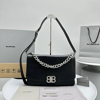 kitlife Balenciaga BB Soft Flap Bag Leather black - 35x24 cm