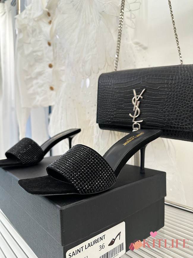 kitlife YSL Lucky Sandal Black 6.5cm - 1