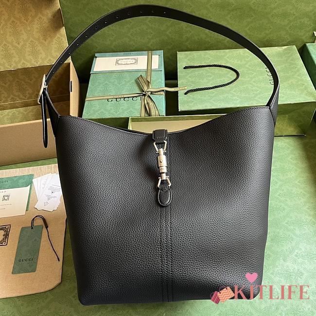 kitlife Gucci Jackie shoulder bag black leather - 28x31x23 cm - 1