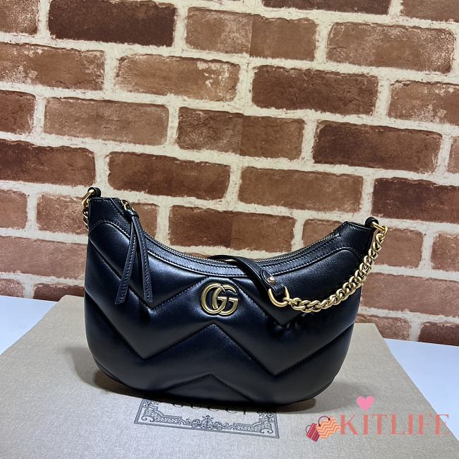 kitlife Gucci Black GG Marmont Matelasse Leather Shoulder Bag - 26x17x4 cm - 1