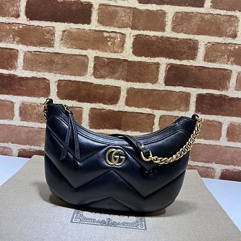 kitlife Gucci Black GG Marmont Matelasse Leather Shoulder Bag - 26x17x4 cm