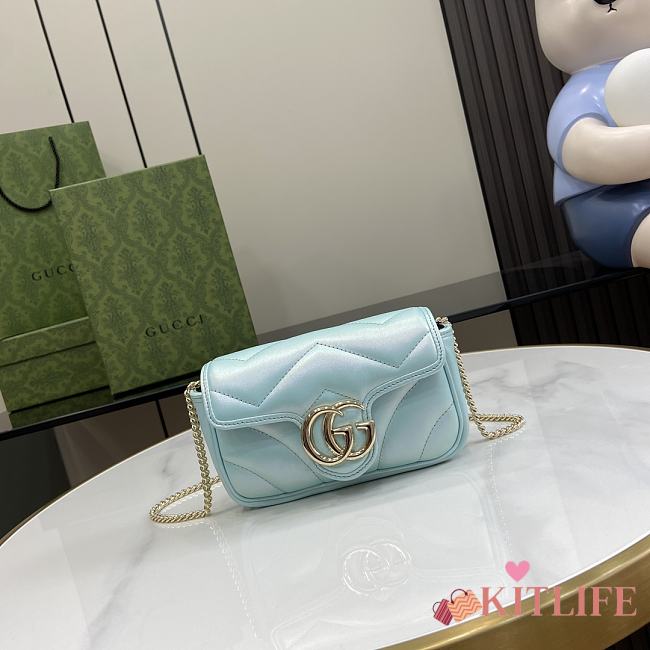 kitlife Gucci Marmont Bag Blue -10x16.5x4.5cm - 1