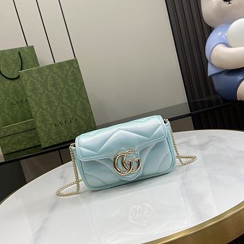 kitlife Gucci Marmont Bag Blue -10x16.5x4.5cm