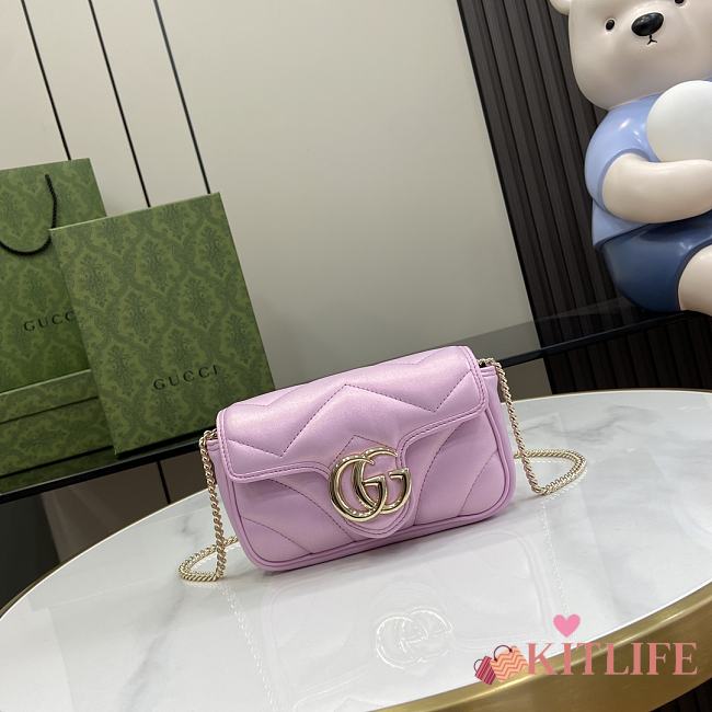 kitlife Gucci Marmont Bag Pink -10x16.5x4.5cm - 1