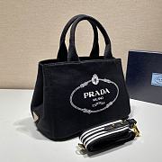 kitlife Prada Black Canapa Logo Canvas Satchel bag - 28x20x15 cm - 3