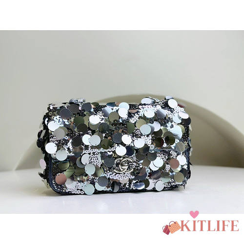 kitlife Chanel Flap Bag Silver - 20x14x7cm - 1