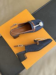 Kitlife Hermes Infinie 50 pump denim sandals - 3