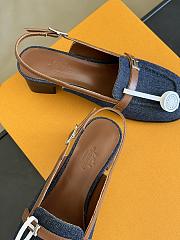 Kitlife Hermes Infinie 50 pump denim sandals - 2