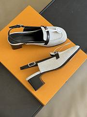 Kitlife Hermes Infinie 50 pump white sandals - 2
