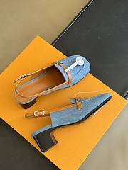 Kitlife Hermes Infinie 50 pump denim sandals 01 - 4