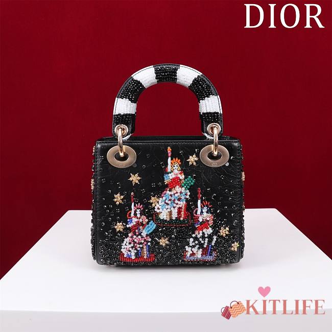 kitlife Dior lady bag Black - M050587 - 17x15x7cm - 1