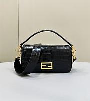 kitlife Fendi Baguette Fendi crocodile black bag - 27x6x16 cm - 1