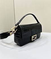 kitlife Fendi Baguette Fendi crocodile black bag - 27x6x16 cm - 3