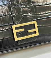 kitlife Fendi Baguette Fendi crocodile black bag - 27x6x16 cm - 2