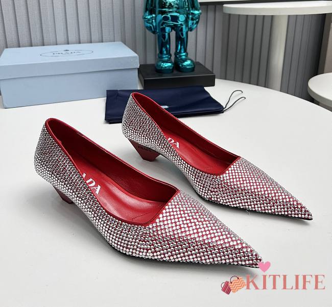 kitlife Prada Satin low heel red - 1