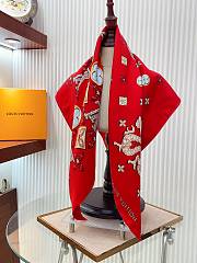 kitlife Louis Vuitton Scarf Red 90x90 cm - 1