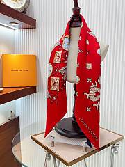 kitlife Louis Vuitton Scarf Red 90x90 cm - 5