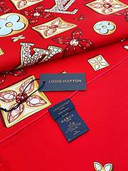 kitlife Louis Vuitton Scarf Red 90x90 cm - 4