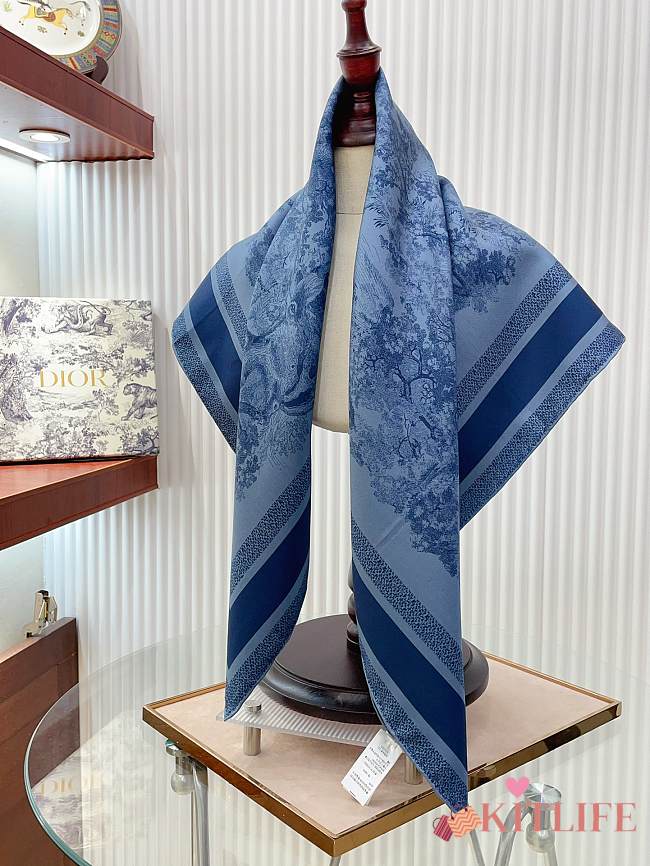 kitlife Dior Scarf Blue 90x90 cm - 1
