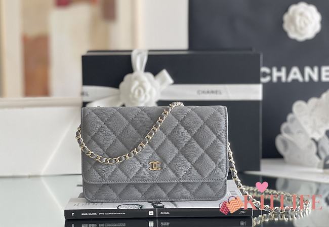 kitlife Chanel WOC Gray Bag - 12x19x4 cm - 1