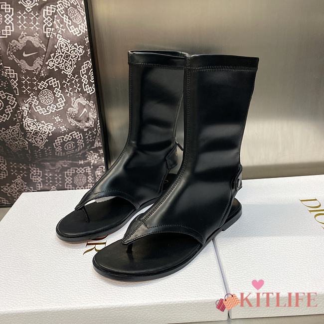 Kitlife Dior Spirit Thong Sandal Black   - 1