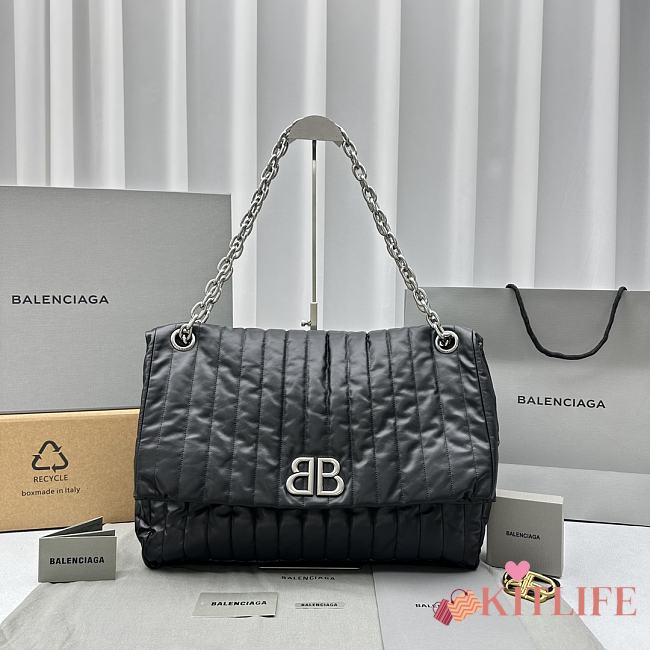 kitlife Balenciaga Monaco chain-strap quilted shoulder bag - 43.5x32x13cm - 1