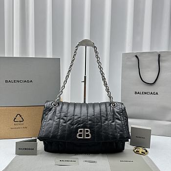 kitlife Balenciaga Monaco chain-strap quilted shoulder bag Black - 24.8x11.9x22cm