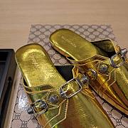 kitlife balenciaga metallic gold loafer  - 3