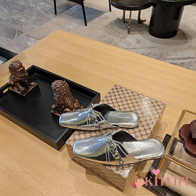 kitlife balenciaga metallic Silver loafer - 1