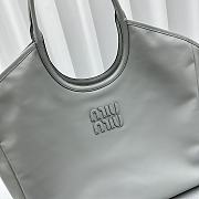 Kitlife MIU MIU Ivy Leather Tote Bag In Neutrals Blue 38×16×30cm - 2
