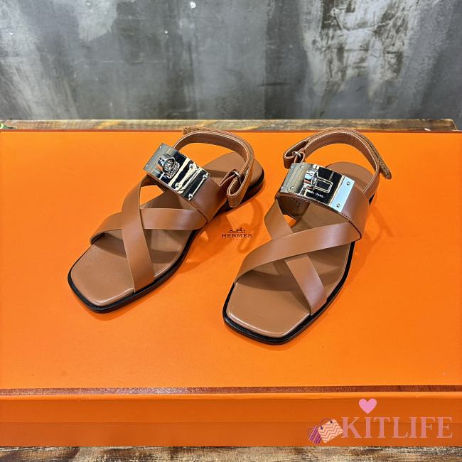 kitlife hermes Ines sandal brown - 1