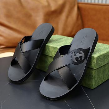 kitlife gucci men sandals black