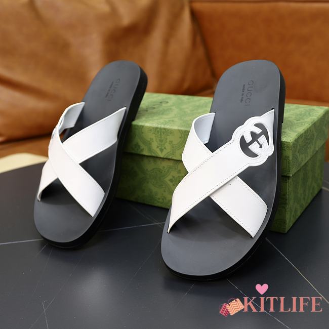kitlife gucci men sandals black&white - 1