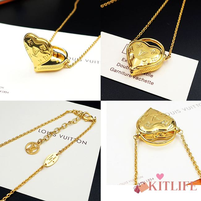 Kitlife LV necklace gold charm love - 1