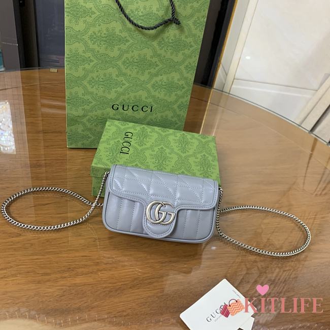 Kitlife Gucci Marmont super mini blue bag - 16.5x10.2x5.1cm - 1