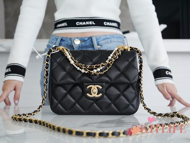 Kitlife Chanel flap bag mini Black - 12.5x17x5 cm - 1