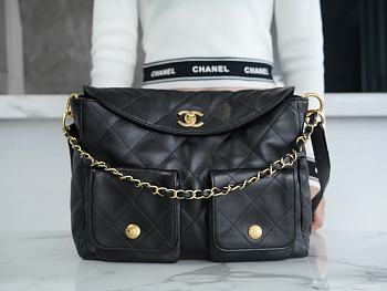 kitlife Chanel hobo black bag - 21.5x30x5cm