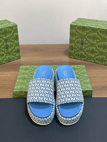 kitlife GUCCI Platform Slide Sandals blue