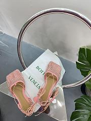 Kitlife Bottega Veneta Women's Pink Sparkle Stretch Lace-up Flat Sandals - 5