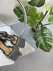 Kitlife Bottega Veneta Women's Black Sparkle Stretch Lace-up Flat Sandals - 4
