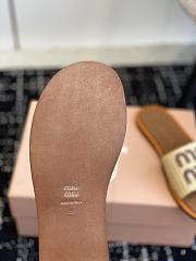 Kitlife MIU MIU Logo raffia slides Brown - 6