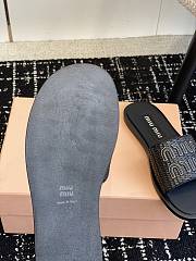 Kitlife MIU MIU Logo raffia slides Black - 6