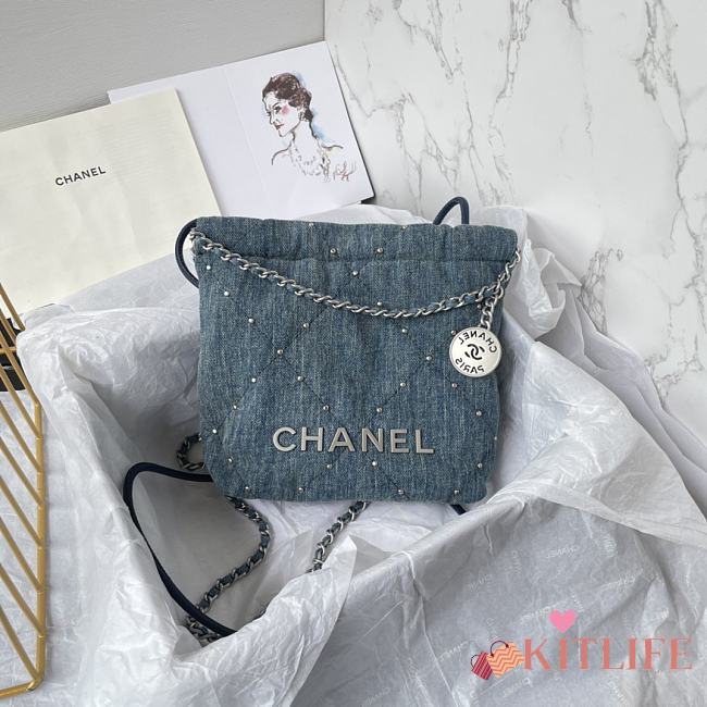 kitlife Chanel22 denim bag - 19x20x6cm - 1