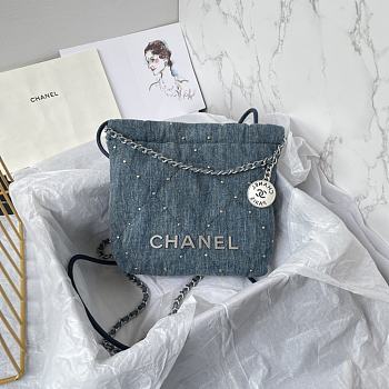 kitlife Chanel22 denim bag - 19x20x6cm