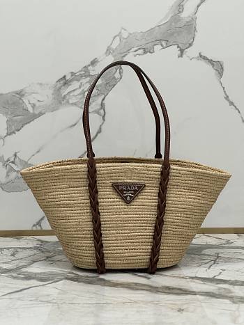 Kitlife Prada Straw Basket Tote Bag - 25x48x16 cm