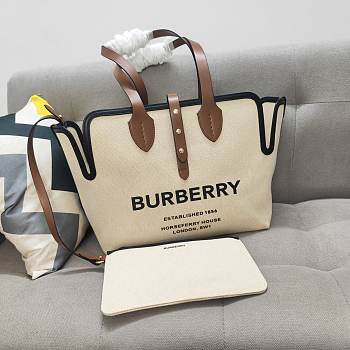 Kitlife Burberry Soft Belt Canvas Tote Bag in brown Canvas - 35x15x31 cm